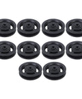 Heavy Duty Smooth Action Nylon Bearing Pulley Wheels 10 Pack With 90Mm Diameter And 10Mm Center Bore, black nylon sheaves for gym cables.