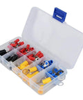 Heavy Duty 102PCS RV Electrical Wire Crimp Connector Kit Set Featuring 10 Kinds Of Insulated Ring Terminals Copper Cord Pin Ends And Butt Connectors Stored Neatly In A Rugged Box For Your Car Audio Install Or Van Build Hacks Today, clear plastic organizer box
