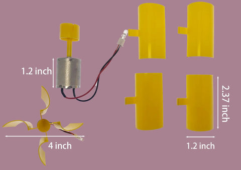Two Pack DIY Micro Wind Turbine Kit With 100mm Vertical Blades Mini Generator For Hands On Hobbyists 0.55 W Output 5.5V components