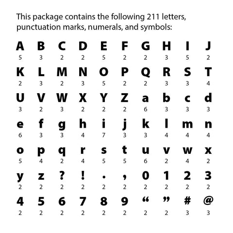 Solid Quality Chalkboard Letter Cutouts For Classroom Decor And Homeschool Projects Back To School Bulletin Board Wall Styling, showing list of included letters and symbols.