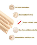 Top Shelf Twenty Five Pack Of One Quarter By Twelve Inch Dead Straight Precut Dowel Rods Crafted From Dense Hardwood For Super Nifty Diy Crafts And Bulletproof Tiered Cake Supports, showing smooth, splinter-free dowels.