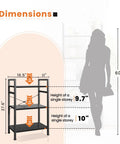 Dimensions diagram for Dope Three Tier Industrial Bookcase With Metal Frame Black Finish, measuring 16.5 x 11 x 27.6 inches.