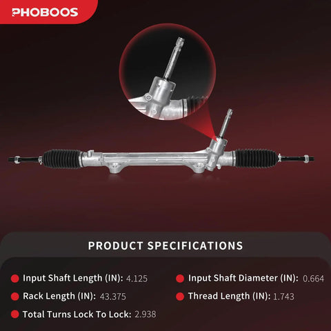 Fresh From The Shelf Manual Steering Rack And Pinion Assembly Direct Drop In For Kia Soul 2014 Through 2019 with input shaft details.