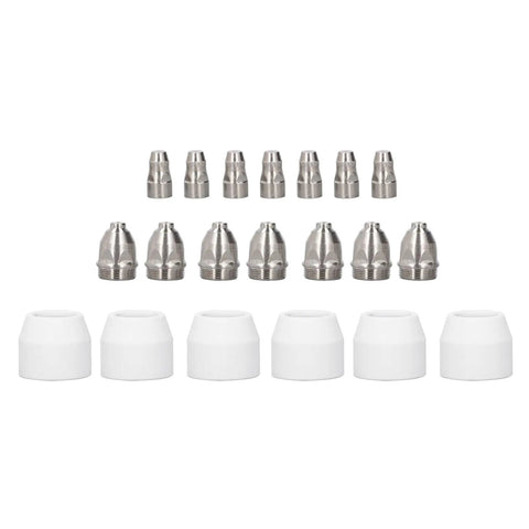 20Pack Plasma Cutter Torch Consumables Kit with stainless steel nozzles and ceramic tips for heavy duty cutting jobs
