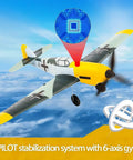 WWII Warbird RC Plane Ready To Fly For Adults And Teens 14 Plus, flying in sky showcasing 6-axis gyro stabilization