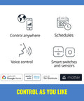 Smart Candle Bulb 40W Equivalent, E12 Base, Full Color, Dimmable, Indoor WiFi Connected, Voice or App Control, Motion Activated SpaceSense, Matter Compatible, 1 Pack, Easy Setup, Lit Color Options control icons