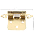 Built Tough Semi Hidden Door Hinge Set For RV Cabinets, 5-Pack Self-Closing Spring Hinges In Steel, close-up with dimensions