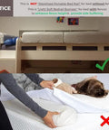 Toddler Bed Rail Bumpers Rock Solid Foam Barrier For Kiddo Bedrooms Fall Prevention Guardrail Padding No Sweat Assembly Crib Side Shield Grey Smooth Setup 3 Foot, shown in a kid's bed setup.