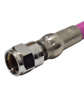 Close-up of a Pink 24 Inch Low Pressure Braided Hose For 2nd Stage Regulator And Octopus 1000 PSI Durable TPE Inner