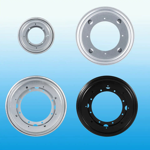 Heavy Duty Rotating Swivel Turntable Plate With 360 Degree Smooth Bearing Pro Grade Lazy Susan Galvanized Steel Zinc Plated, black and silver finishes