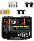 34 Piece Car Dent Repair Tool Kit With Lifter Impact Pen Hammer Set And Unpainted Sheet Metal Tools For Auto Body Dents Built Tough For DIY Gear And Pros Heavy Duty in open case with various tools and attachments.
