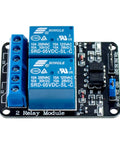 Six Pack Two Channel 5V Relay Module With Optocoupler for Arduino and Raspberry Pi Mega2560 shown in top view