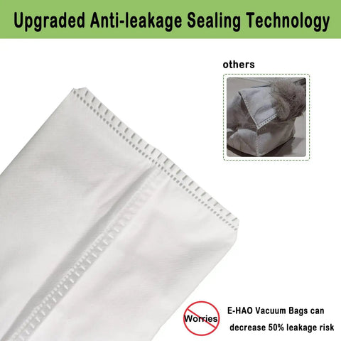 Close-up of vacuum bag with anti-leakage seal, part of 14 Pack Vacuum Bags For Roomba Replacement Dust Bags Compatible With Roomba I And J And S Series Including J5 Plus J6 Plus J7 Plus J8 Plus I1 Through I8 S9 Plus And Combo Models For Quick Easy Dust Bag Swaps.