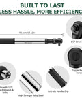 1/2 Inch Offset Extension Wrench Impact Ratchet Bar An Absolute Bad Boy For Snatching Sneaky Nuts Fast Heavy Duty Socket Extender showing drive head and grip.
