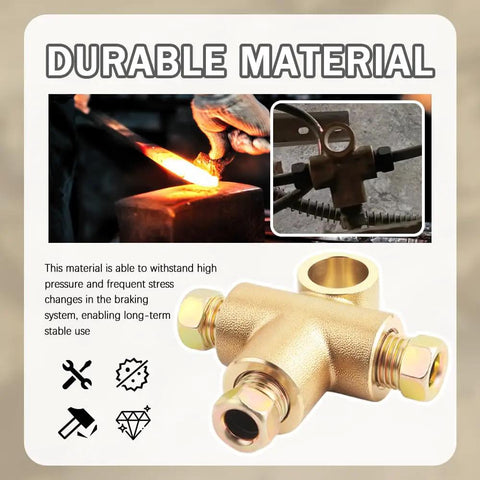 3/16 Brake Line Tee T Shape 3 Way Union Kit With Inverted Brake Line Fittings Universal Brakes Line Union Replacement For 3/16in Pipe No Hassle Install Car Accessory. Gold 3/16in copper-iron brake line tee for automotive braking