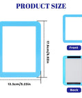 Size details of light blue 15 Pcs Magnetic Locker Mirrors Real Glass 5x7 Inch Small Makeup Mirrors For Fridge Toolbox Office