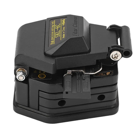 LiebeWH Fiber Optic Cleaver Cutter With Tungsten Steel Blade, compact black device for precise fiber cable stripping and slicing.