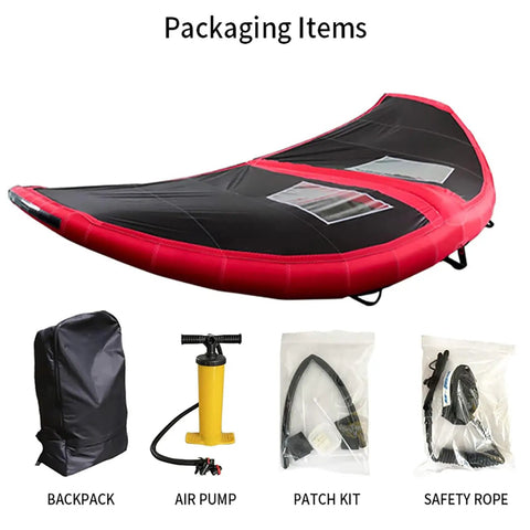 Inflatable Wing Surfing Kite for Wind Foiling and Water Sports with backpack, air pump, patch kit, and safety rope included