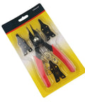 Top Shelf Heavy Duty Stainless Steel Circlip Pliers And Snap Ring Tool Kit with red grips and multiple attachments in packaging.