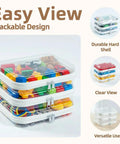 Three Pack Medium Clear Hard Shell Zipper Pouches For Purse And Diaper Bag Organizer And Travel Essentials with toys inside