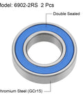 Beefy 6902-2RS Deep Groove Ball Bearings 15mm X 28mm X 7mm Double Sealed Chrome Steel with Blue Cover ABEC 3 P6 Tolerance