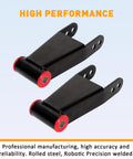 Ford F-150 2004-2014 Rear 2 to 3 Inch Lowering Drop Shackles Bolt On Leveling Kit 2WD with black and red detailing
