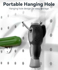 Clog Poke Nozzle Cleaning Kit For 1.75mm FDM 3D Printers hanging on a pegboard, highlighting the portable hanging hole design.