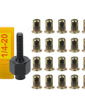 20 Piece 1/4-20 Rivet Nut Tool Set With Hand Rivet Nut Tool For Quick Riveting, Includes 1 Mandrel And 20 Nuts