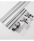 Hidden Sliding Barn Door Hardware Kit With Wall Mount Ghost Track Soft Close Press To Open System Invisible Rail 92cm components