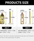No Drill Drywall Anchors And Screws Kit Hangs Heavy Loads Up To Eighty Pounds Without Breaking A Sweat Fast Rock Solid Installation with size dimensions