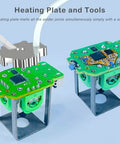2x TMR Joystick And Desoldering Heating Plate Replacement For PS5 Edge Controller with calibration PCB shown with soldering tools