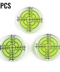 3-Pack 32mm Round for spirit Level Bubble with green liquid indicator for accurate leveling in various applications.