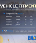 MAP sensor fitment banner: ENA Subaru compatibility for Forester, Impreza, Legacy, Outback (2006–2012); AS456 22627AA350/470