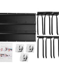 48 Inch Wall Mount Garage Tool Organizer Heavy Duty With 440 Pound Load Capacity Six Adjustable Hooks And Three Rails