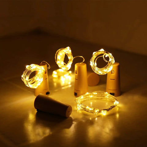 Wine Bottle Cork Lights With 12 LED Fairy String Lights Waterproof Battery Operated 10 Pack For Jars Parties Weddings warm glow
