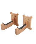 Secure grip brackets for Premium Spliced Beech Wood Surfboard Wall Mount Rack, ideal for vertical storage of surfboards.