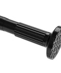 Close-up of end cap on Tension Curtain Rod For Shower And Window Adjustable From 51 To 126 Inches No Drilling No Tools Required Easy Install Rust Resistant Black Rod 1.26 Inch Diameter Ideal For Bathroom Or Closet