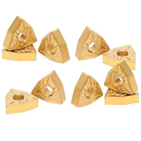 Heavy Duty CNC Lathe Turning Inserts Set With Indexable Solid Carbide Blades For Steel And Heat Alloys, WNMG080408-TM LF9018, 10 pcs