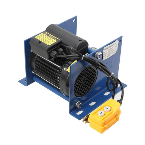Top Tier Micro Electric Hoist Winch With Powerful 110V Motor For Garage And Factory Heavy Lifting Tasks That Handle The Toughest Jobs Around Town With Ease, close-up view of motor.