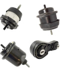Heavy Duty 4 Piece Engine And Motor Mount Kit For Buick Enclave Chevy Traverse 2009 To 2017 showing four engine mounts with black rubber and metal.