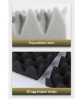 Top Shelf Blue 12 Pack Self Adhesive Egg Crate Acoustic Foam Panels For Wall Soundproofing Echo Control Heavy Duty Flame Retardant Noise Blocking Foam Tiles That Hit Different showing gray and black polyurethane foam texture.