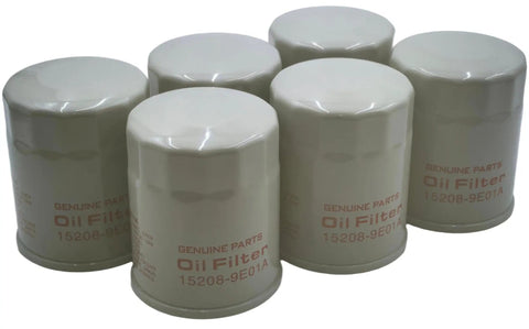 Six Pack Engine Oil Filters 15208 9E01A Replacement For Nissan Armada GTR TITAN NV1500 NV2500 NV3500 Frontier Xterra Altima NP300 And Infiniti QX80 QX56 FX50 FX45 Q70 Q70L QX70 M56 QX4 displayed