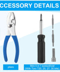 Pliers and mini 5 in 1 screwdriver with bits from Motocross Tool Kit 15 Pcs All In One Ride Ready Set For Japanese Motorcycles Terrain Vehicle