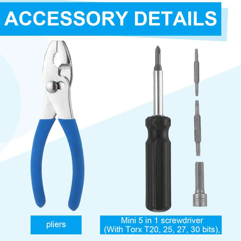 Pliers and mini 5 in 1 screwdriver with bits from Motocross Tool Kit 15 Pcs All In One Ride Ready Set For Japanese Motorcycles Terrain Vehicle