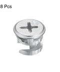 Real Deal Cam Lock Nuts For Furniture Joinery 8 Piece 12X10MM Joint Connectors Top Shelf Carbon Steel Locking Nuts close-up view