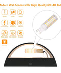 Illustration showing G9 LED bulb and Dope Black Modern LED Wall Sconce Set of 2 Hardwired Indoor Up and Down Wall Mount Lights