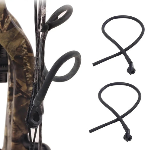 Lightweight Rubber Peephole Tube Replacement for Compound Bow String Systems installed on bow and two detached tubes