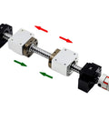 32mm Bidirectional Left And Right Hand Ball Screw Kit SFU3210 RM3210 2250mm Long With 2 Nuts 2 Nut Housings Coupler BK BF25