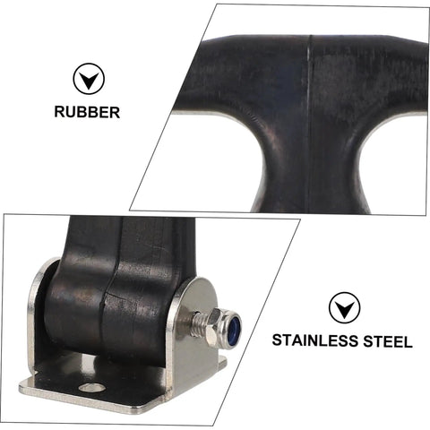 Flexible Draw Latches Set With Durable T Handle Hasp For Hood And Tool Boxes Cabinets And RVs Stainless Steel Over Center Vibration Absorbing Latch Lock detailed view of rubber and stainless steel components