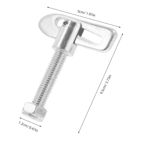 Heavy Duty T-Shaped Alloy Trailer Quick Release Lock Pin M8 close-up showing dimensions and design for secure hitch fixation.